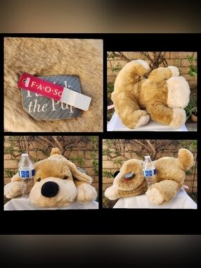 20" Vintage FAO SCHWARZ  PATRICK The Pup Dog Plush Stuffed Animal Tan Brown